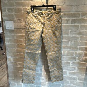 Embroidered chinos by Anthropologie